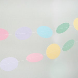 Pastel Pink, Yellow, Green, Blue, Purple 12 ft Circle Paper Garland Wedding, Birthday, Bridal Shower, Baby Shower, Party Decorations image 2