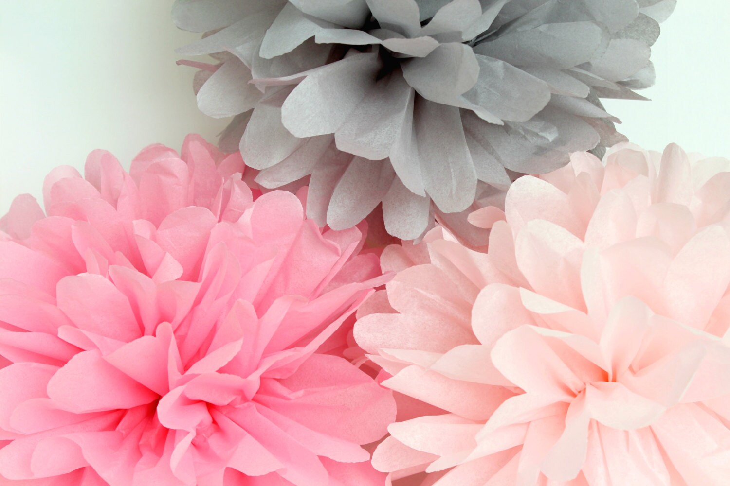 Light Pink Tissue Paper Pom Poms Wedding Birthday Bridal Etsy