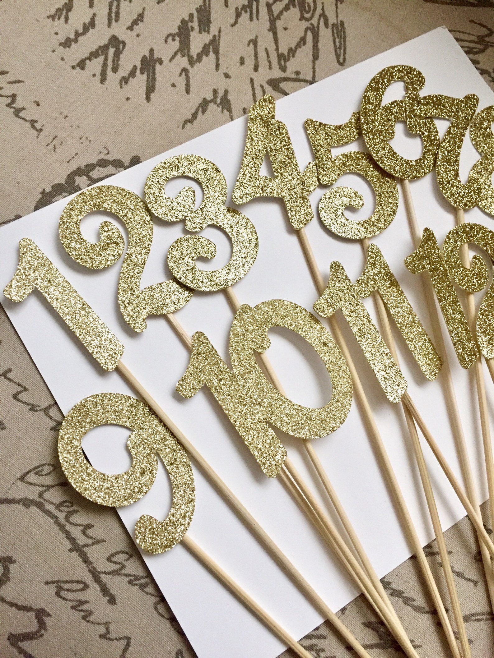 Table Numbers Centerpiece on Sticks Wedding Baby Shower - Etsy