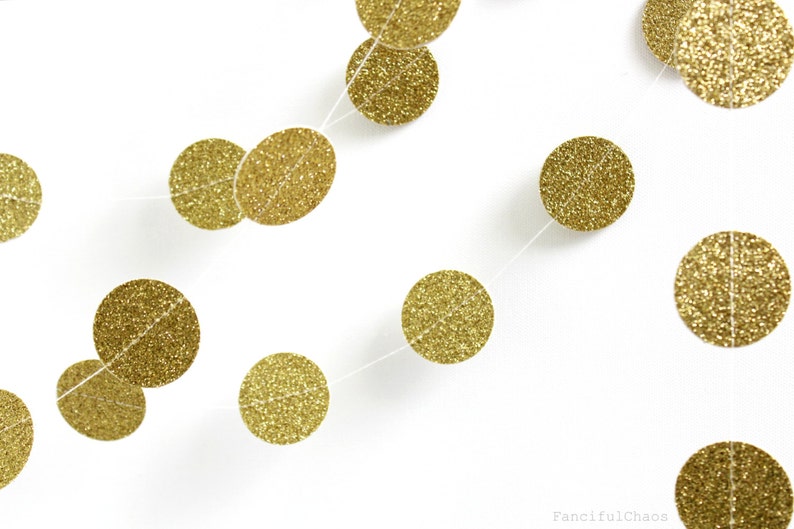 Gold Glitter 10 Ft Circle Paper Garland Wedding Birthday - Etsy