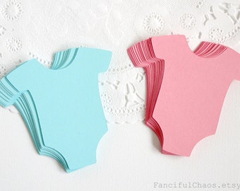 25 Baby Onesies Die cuts punches cardstock -Scrapbook, cards, embellishment, confetti, table decoration, wish cards, advice cards