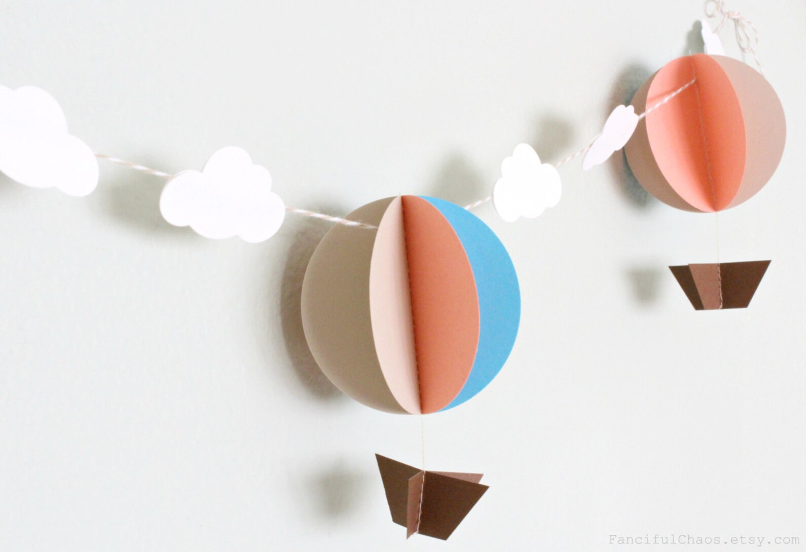 Hot Air Balloon Paper Garland Wedding Birthday Bridal Etsy