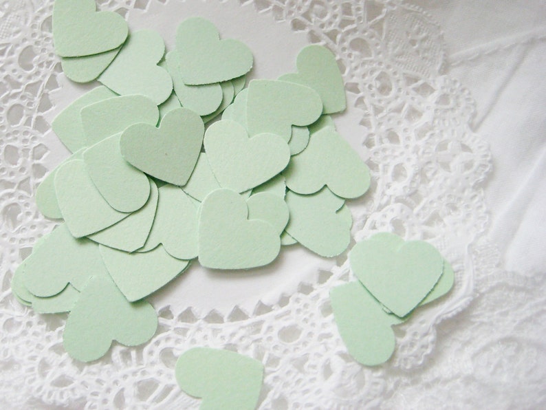 25 MINT GREEN Hearts Die cuts punches cardstock 1 7/16 inch Etsy