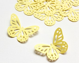 25 Yellow Monarch Butterfly Die cuts punches cardstock 1 7/8 inch -Scrapbook, cards, embellishment, confetti, table decoration