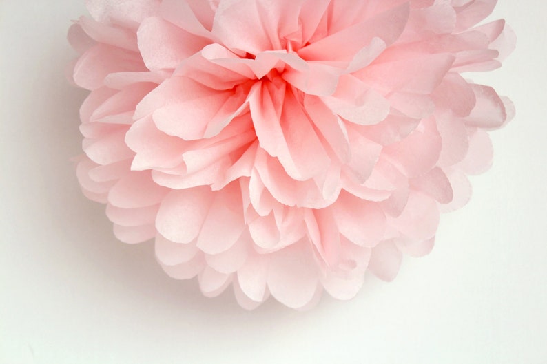 Light Pink Tissue Paper Pom Poms Wedding Birthday Bridal Etsy