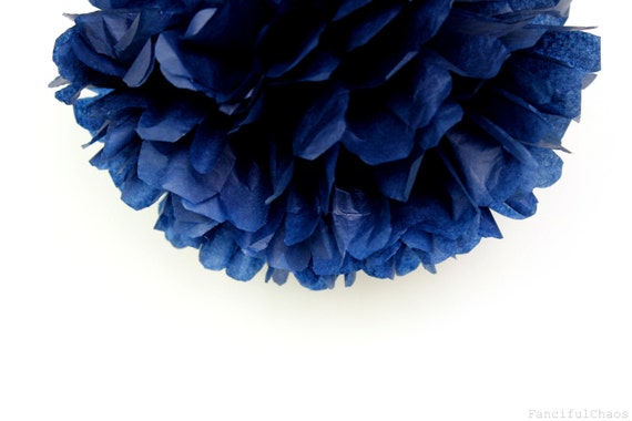 Navy Blue Tissue Paper Pom Poms Wedding, Birthday, Bridal Shower