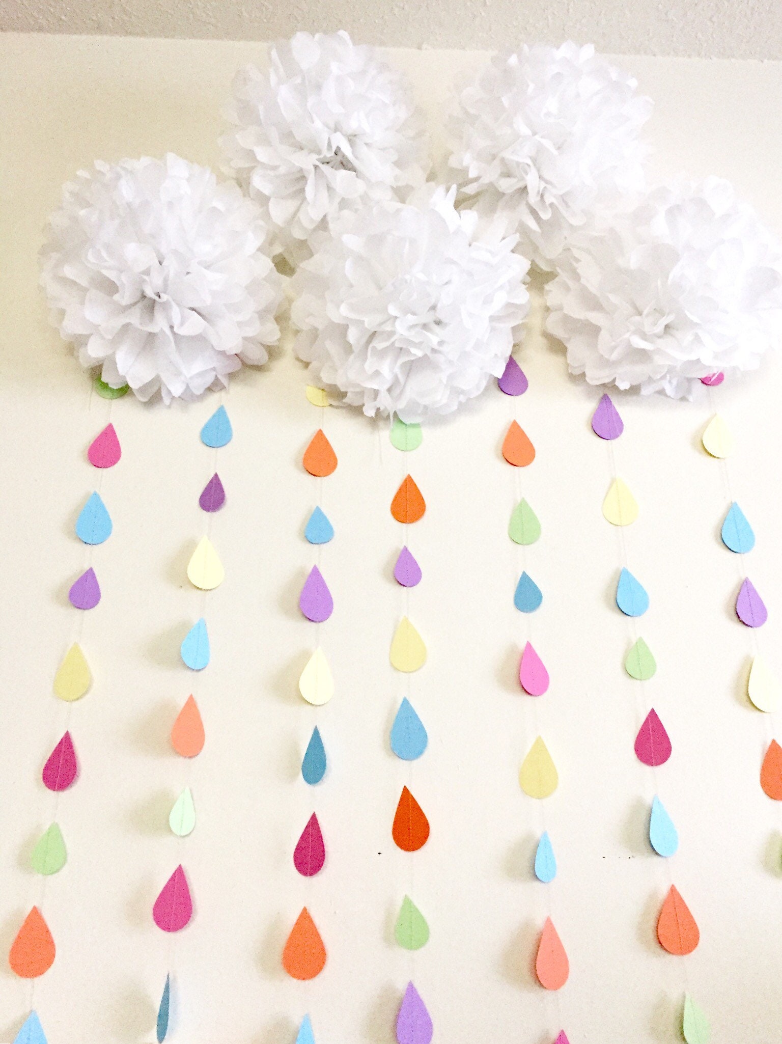 Pastel Rainbow Party-Decorations Supplies Streamers-Garland - 29pcs Baby Shower Birthday Wedding Tissue Pom Poms,Tassel Banner Backdrop Decor