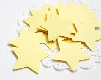 25 YELLOW Star Die cuts punches cardstock 1 3/8 inch -Scrapbook, cards, embellishment, confetti