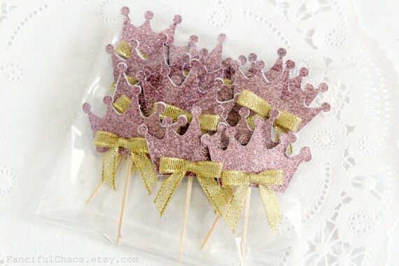 CIMAXIC 12 Piezas Corona Tiara Cupcake Decoración Mini Coronas