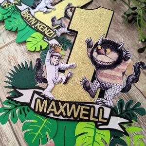 Where the Wild Things are Cake Topper, Custom Name Banner, Smash Cake Topper, Baby 1st Birthday, Wild One First Birthday Party Decorations