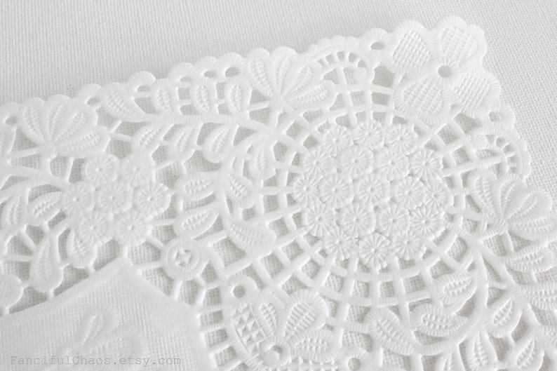 100 Rectangle White Paper Doily Doilies 10x14 Inch Etsy