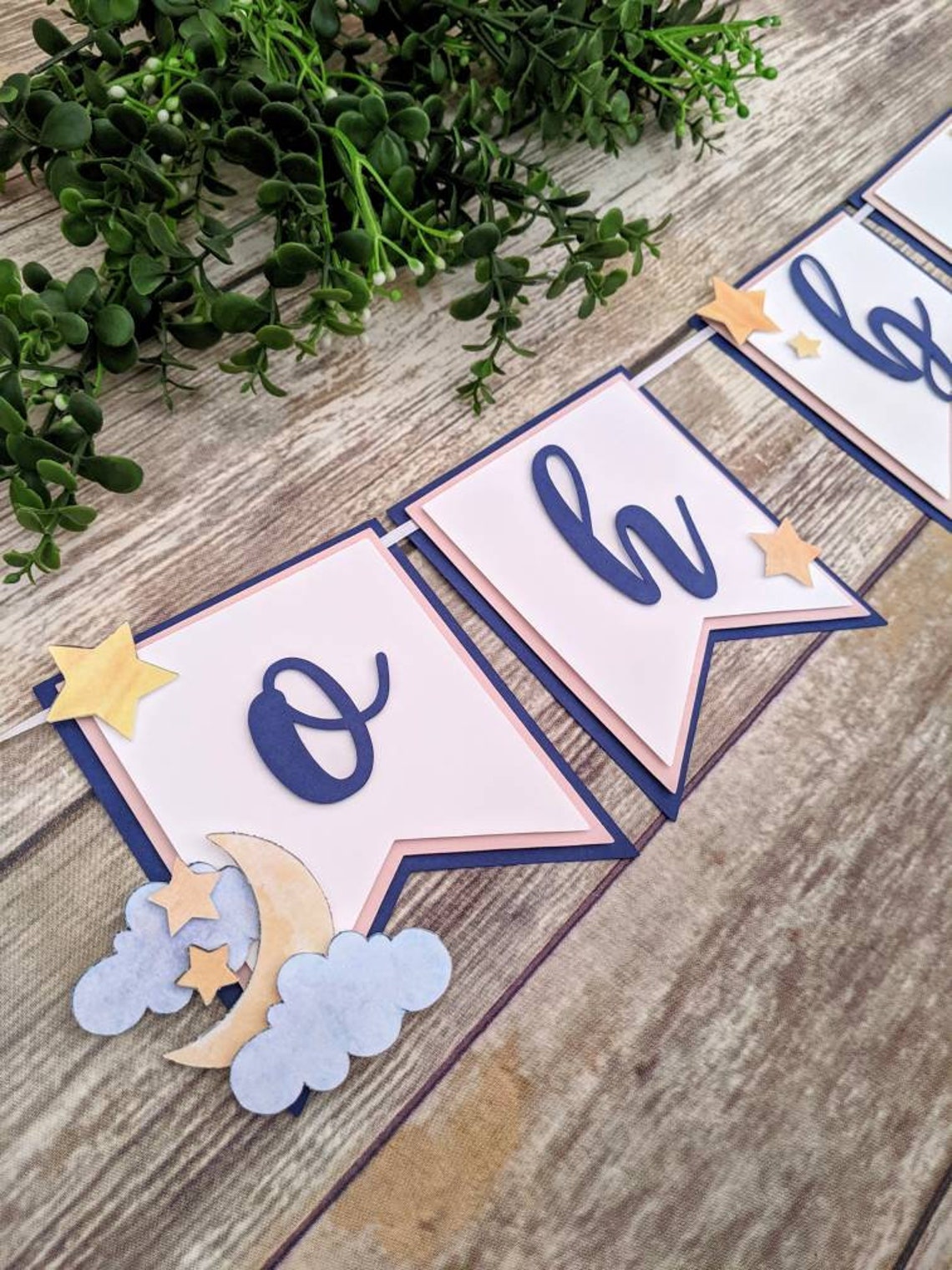 Baby Shower Paper Banner Bunting Garland Oh Baby Sign Baby Etsy