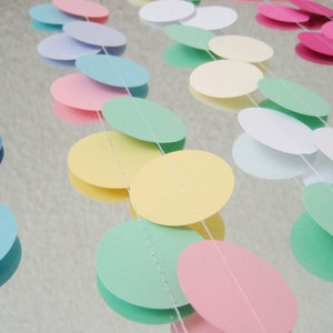 Pastel Pink, Yellow, Green, Blue, Purple 12 ft Circle Paper Garland Wedding, Birthday, Bridal Shower, Baby Shower, Party Decorations image 3