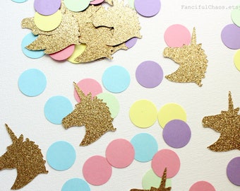 Unicorn Rainbow Circle Confetti Die cuts- Baby Shower, 1st birthday, embellishment, party table decoration