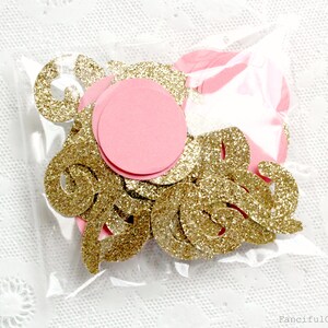 50 Gold Glitter Number One Pink Circle Confetti Die Cuts - Etsy