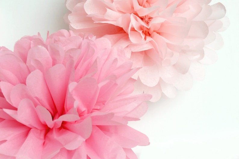 Light Pink Tissue Paper Pom Poms Wedding Birthday Bridal Etsy