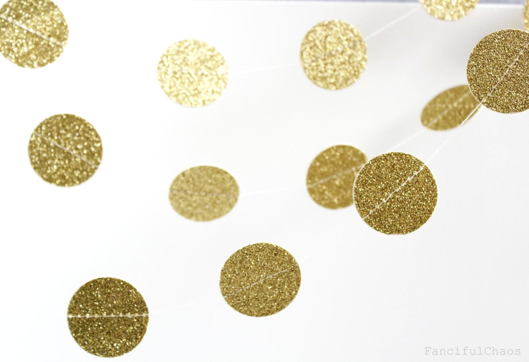 Gold Glitter 10 Ft Circle Paper Garland Wedding Birthday - Etsy