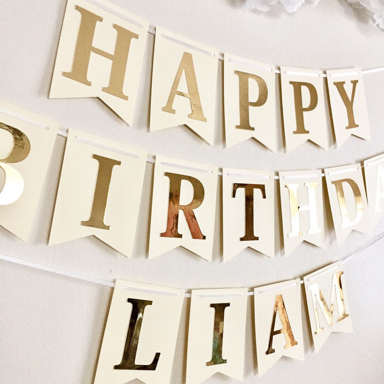 Happy 1/2 Birthday Paper Banner Bunting Garland Happy - Etsy