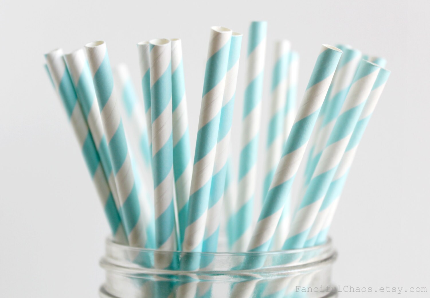 25 Light Blue Stripe Paper Straws Garden Partys Wedding Etsy