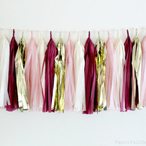 Maroon Burgundy Cream Pink Gold Tissue Paper Tassel Etsy