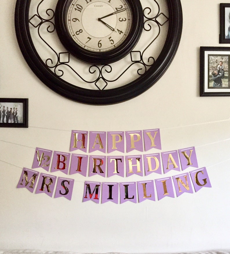 Happy 1/2 Birthday Paper Banner Bunting Garland Happy - Etsy