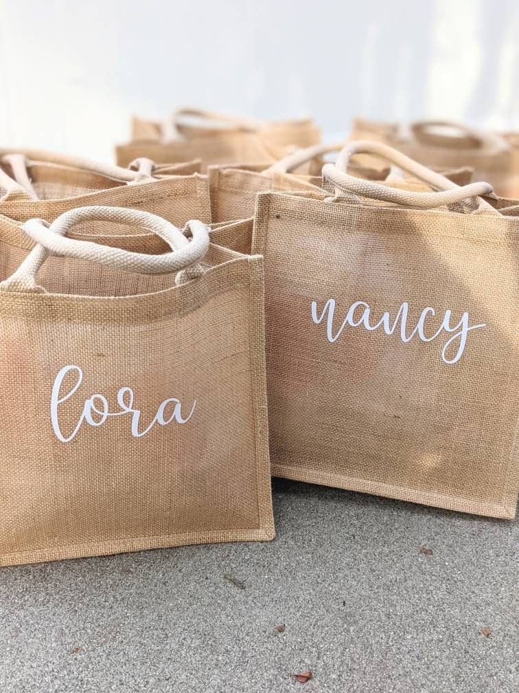 Burlap Jute Bag Wedding Gift Bags Favor Bags Guest Welcome Bags Thank You Bags Hotel Guest Bags Bachlorette Gift Bags Bridesmaid Bags Etsy