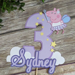Peppa Pig Cake Topper, First Birthday, 1st Birthday, Custom Name Banner, Smash Cake, Party Decorations image 4