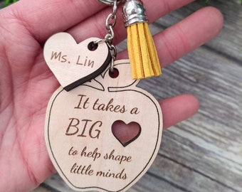 Teacher Keychain, Personalized Gift, Engraved Name Keychains, Mentor Gifts, Coach, Essential Appreciation, Child Care Gift, Mom Gifts