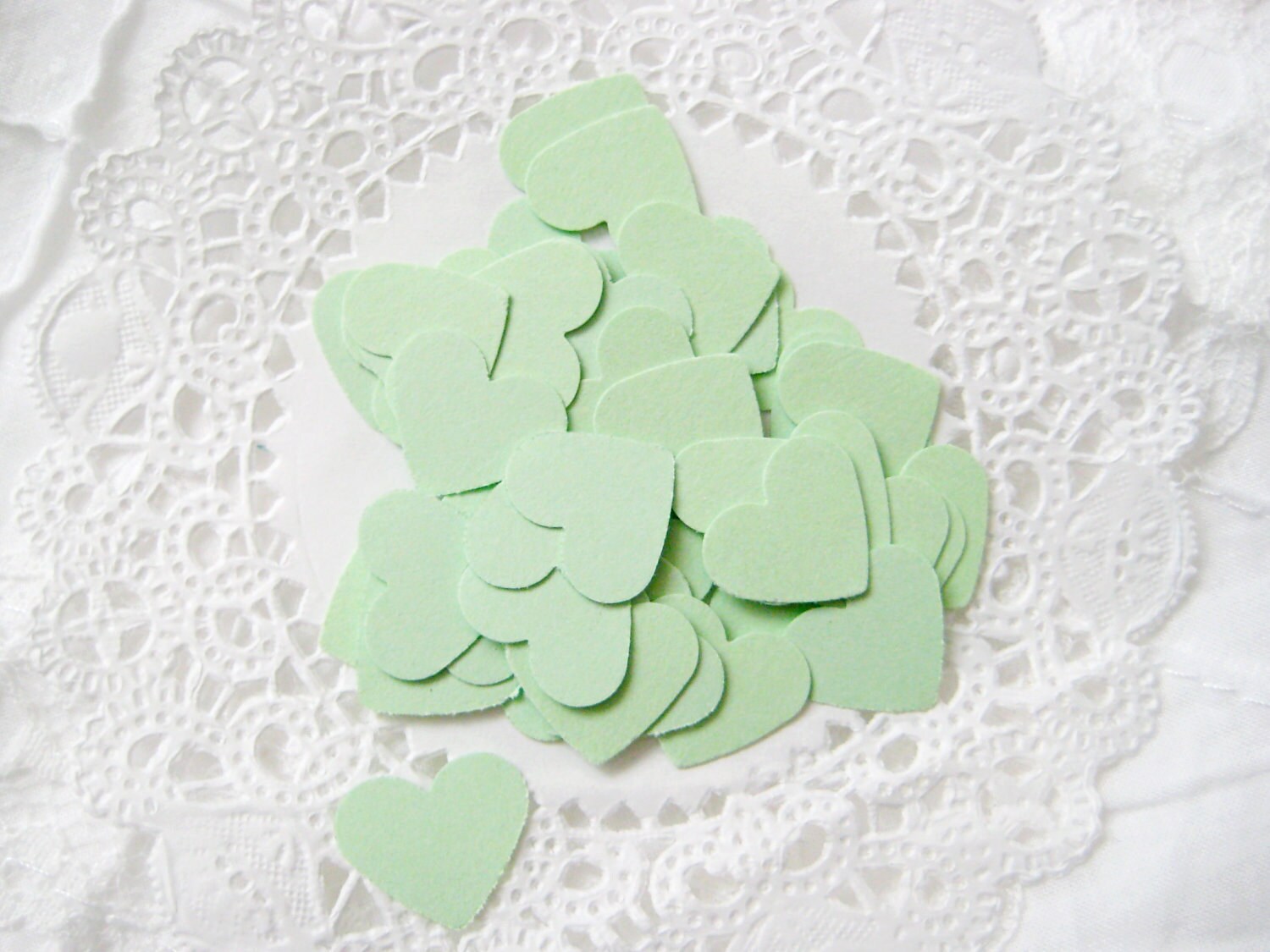 50 MINT GREEN Hearts Die cuts punches cardstock 5/8 inch Etsy
