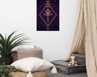 Spirituelle Wandkunst, Siegel Poster Druck, Boho Hexe Dekoration, Göttliche Führung Kunst