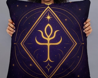 Spirituelles Kissen, Sigil Kissen, Boho Hexe Dekor, Göttliche Führung