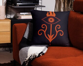 Boho Kissen, spirituelles Sigil Kissen, Inneres Feuer Energie Dekor