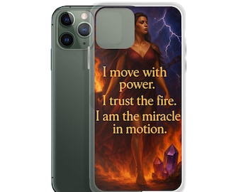 I Am The Fire iPhone Hülle, Motivationszitat Cover, Resilienz Zubehör