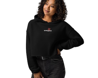 Entschuldigender kurzer Hoodie, Damen Empowerment Statement Streetwear Pullover