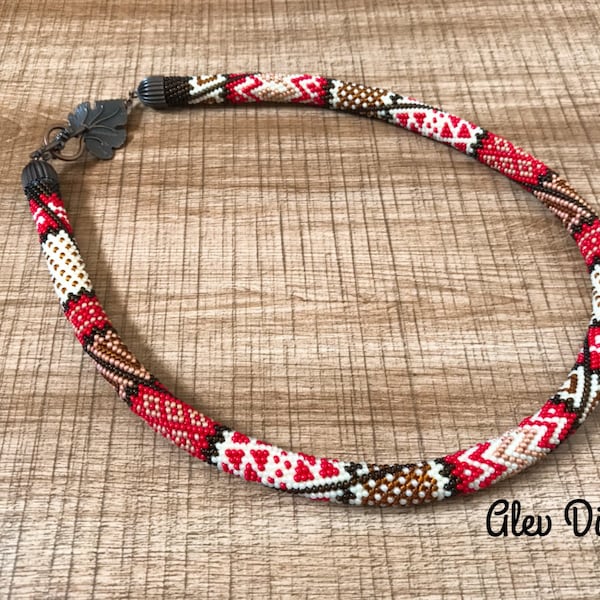 Bead Crochet Necklace handmade beaded necklace