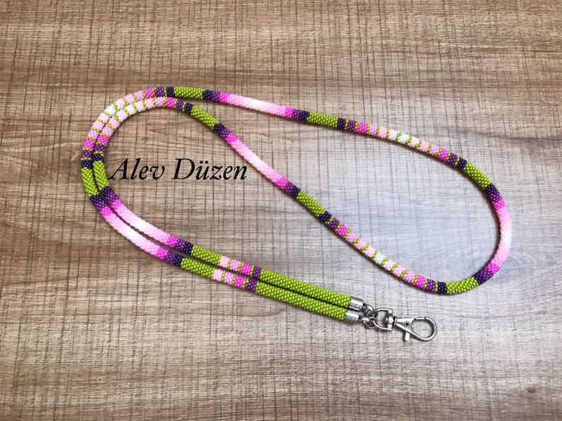 Extra Long Native Style Beaded Lanyard Flower Beaded Lanyard Etsy