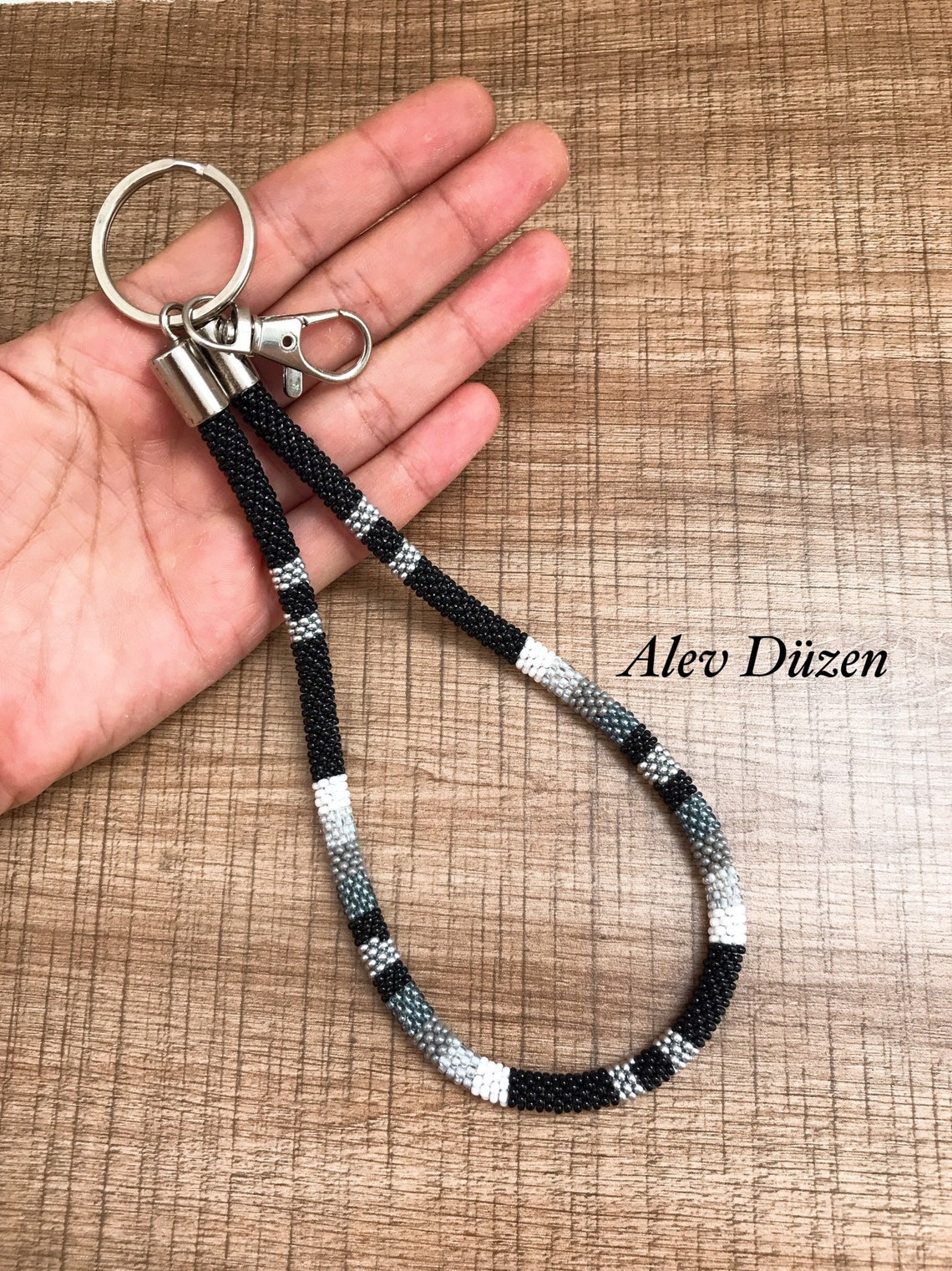 Beaded Keychain Native American Style Id Holder Beaded Card Etsy