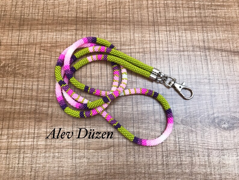 Extra Long Native Style Beaded Lanyard Flower Beaded Lanyard Etsy