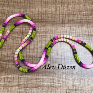 Extra Long Seed Bead Crochet Rope Necklace - 39.3 inch