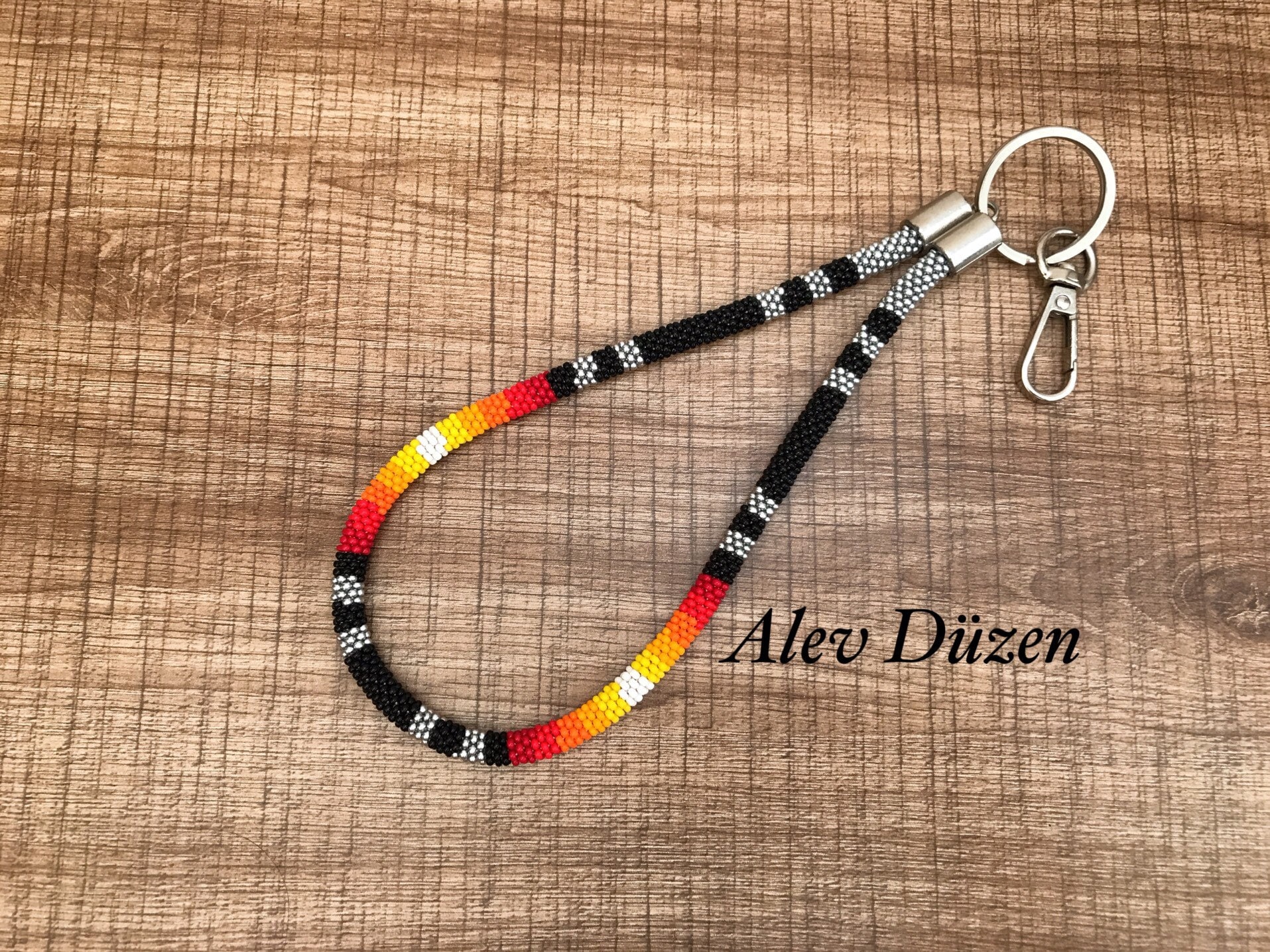 Native American Style Beaded Keychain: Seed Bead ID Holder - Etsy