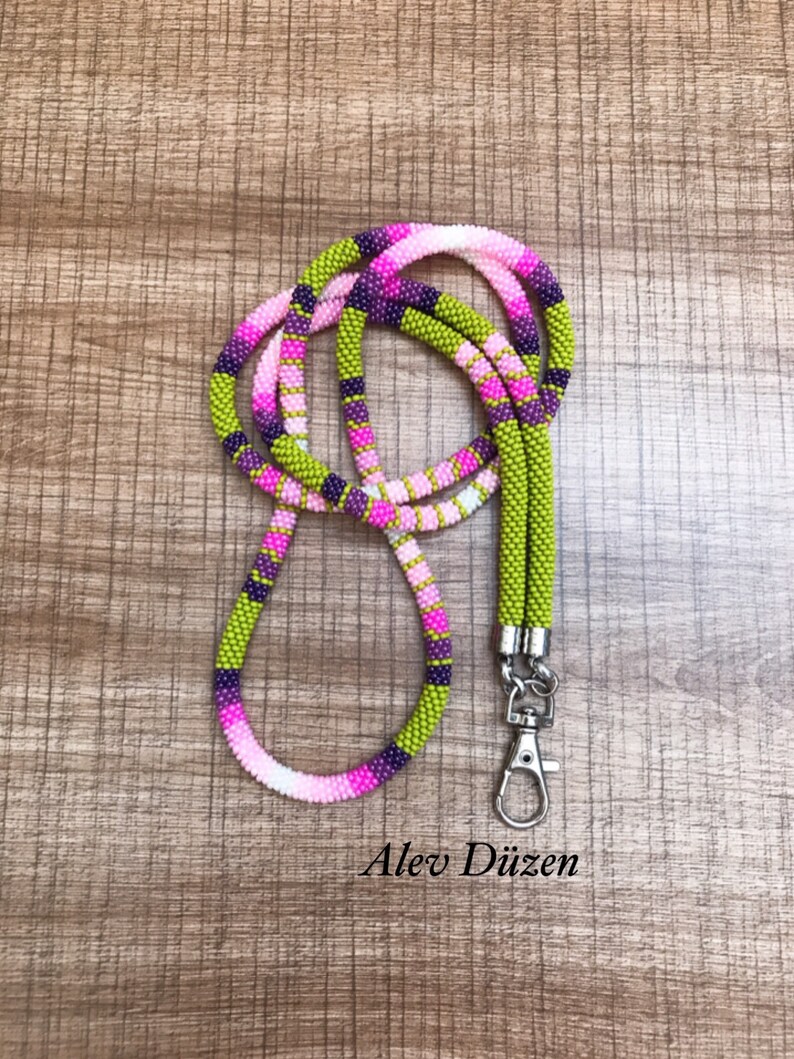 Extra Long Native Style Beaded Lanyard Flower Beaded Lanyard Etsy