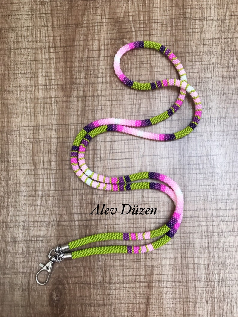 Extra Long Native Style Beaded Lanyard Flower Beaded Lanyard Etsy