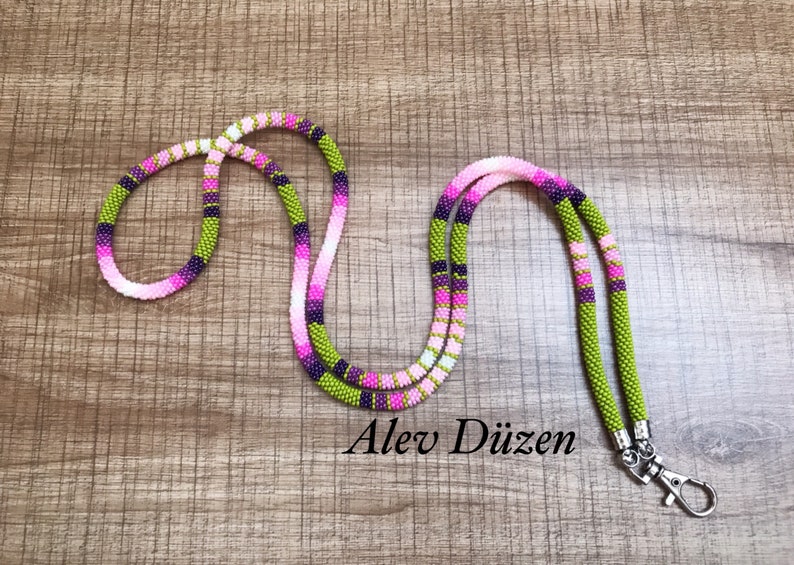 Extra Long Native Style Beaded Lanyard Flower Beaded Lanyard Etsy