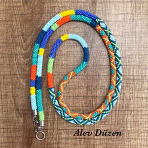 Extra Long Bead Crochet Necklace: Handmade Seed Bead Rope, 37.4 inch