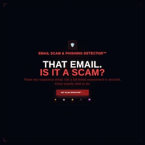 Email Scam Detector | Phishing Checker | AI Analysis (Digital Download)