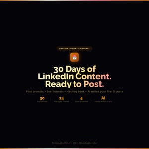 LinkedIns innehållskalender | 30-dagarsplan för inlägg | Idéer för LinkedIn-inlägg + 4 bästa formaten + AI-skrivna inlägg + hashtagstrategi | Digitalt