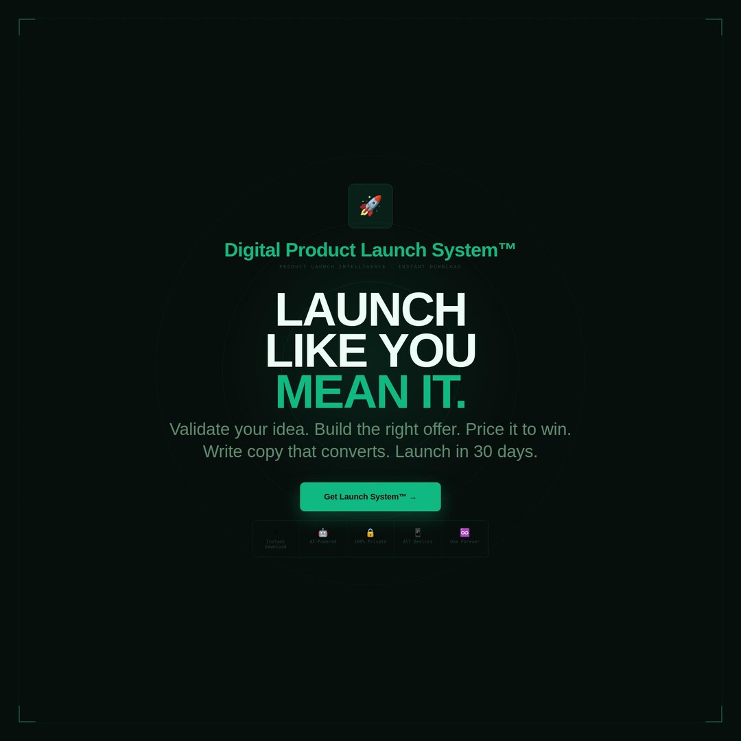 Digital Product Launch System | Validation, Pricing, AI Copy (digital ...