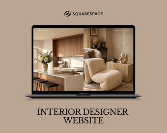 Plantilla Squarespace 7.1 para diseñadores de interiores: sitio web de portafolio de lujo para estudios creativos.
