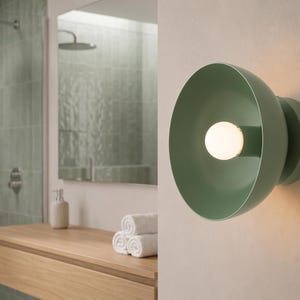 Modern Brass Dome Flush Mount Ceiling Light, 8in Mauve Terracotta Wall Sconce Handcrafted Mid Century Minimalist Lamp Small Ceiling Fixture