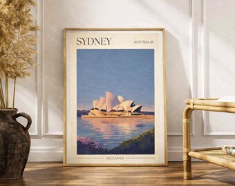 Opernhaus Sydney Print – Minimalistische Australien Hafen Reisekunst
